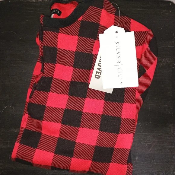 4/$25 SILVER LILLY | Red Plaid 2 Piece PJ Set - Picture 4 of 4